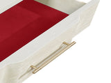 Lexington 3-Drawer Nightstand in Beige with Textured Finish and Gold Finish Handles B009P450613