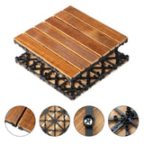 27pcs Wood Interlocking Deck Tiles 11.8"x11.8", Waterproof Flooring Tiles for Indoor and Outdoor, 80119626