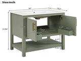 30-Inch Green Bathroom Vanity with Ceramic Sink and Versatile Storage - Ideal for Small Bathrooms WF325888AAF
