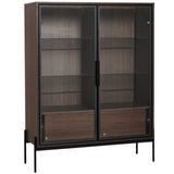 51.2'' Tall Lighted Display Cabinet with Tempered Glass Door, Metal Legs, LED Curio Cabinet, Modern N845P261794D