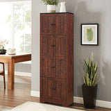 Tall Storage Cabinet with 8 Doors and 4 Shelves, Wall Storage Cabinet for Living Room, Kitchen, 53820214