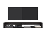Eco 59" Floating Tv Stand with Two Rectangular Shelves Black Wengue B200P286947