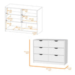 ZUN Dillon 4 Drawers Dresser, Chest of Drawers with 2 Cabinets B128P148697