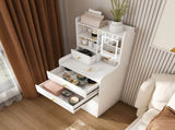 3-in-1 Dressing Table with LED Mirror & Stool - Compact Makeup Vanity with 4 Drawers, 55391704