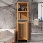 ZUN Large capacity multifunctional bamboo storage cabinet furniture for bathroom and living room W2181P189961