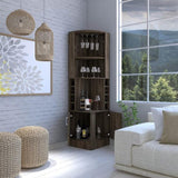 Syrah Corner Bar Cabinet, Two External Shelves Espresso B200P239599