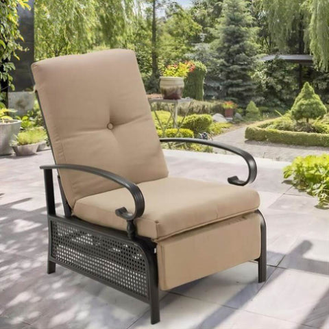 ZUN Adjustable Patio Recliner Chair With Removable Cushion W1236P192257