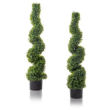 2pcs Green 115cm Spiral Boxwood PVC Artificial Tree 41939891