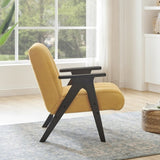 Rella Modern Teddy Sherpa Accent Chair with Espresso Wood Frame T2574P241339