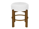 Vera Indoor Wooden Upholstered Barstool, Dark Walnut Finish and Ivory Upholstery, Set of 2 N775P333869D
