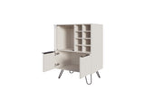 Fairfax Bar Cabinet in melamine with glass rack and wine storage,white B128P227638