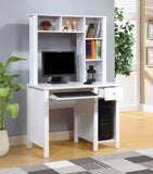 Student desk with hutch home office desk 39"W Compact desk Writing Desk Laptop Desk White One drawer B107P270511