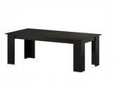 Modern Dining Table 63 Inch Rectangular Kitchen Table for 4-6 People Black Wood Effect Living Room 02324399