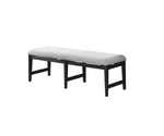 ZUN Modern 1pc Dining Bench Black Frame Upholstered Cushion Plush Comfort Seat Kitchen Dining Room B011P218341