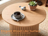Minimalist Round Pedestal Side Table, Space-Saving Stable Nightstand with Rounded Edges & Anti-Slip 75252296