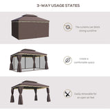 10ft x 13ft Patio Gazebo-Coffee-AS 77275776