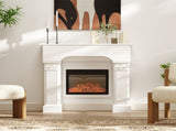 43.3" W x 42.8" H White Electric Fireplace for Ambient Heating, Freestanding 01613921