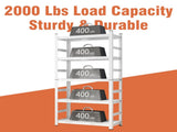 71" H Adjustable Storage Rack, Adjustable Shelves, 2000LBS Five-Tier Shelving Unit, 38809101
