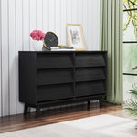 ZUN 6 Drawer Double Dresser Features Vintage-style and Bevel Design 09136501