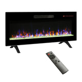 42 inch recessed ultra thin tempered glass front wall mounted electric fireplace with remote and W1769133638