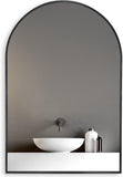 ZUN Black 20x30 INCH Metal Arch Barhroom mirror 05906160