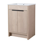 ZUN 24" Freestanding Bathroom Vanity with 2 Soft-Close Cabinet Doors ,Only Vanity without W99972838