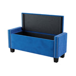 ZUN Upholstered Velvet Storage Bench for Bedroom, End of Bed Bench with Rivet Design, Tufted Foot Rest 41340779