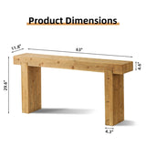 63" Solid Wood Console Table Rustic Farmhouse Sofa Table for Entryway, Hallway, or Behind Couch, 74078832