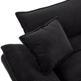 Corduroy Sofa Sleeper Couch Loveseat Sofa with Pillows Comfy Upholstered Deep Seat Sofa for W676P184130