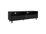 Tv Stand, 1 Door, 2 Shelves, Black Wengue B097P350289