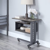 ZUN Gunmetal Accent Table and Wall Shelf Set B062P189171