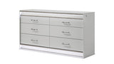 Glam Modern Style 6- Drawer Dresser Made with Wood in White B009P243212
