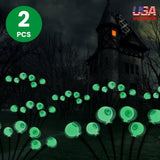 ZUN 4Packs Solar Scary Eyeballs Lights Outdoor Halloween Decoration Swaying Light Halloween Path Lights 44500694