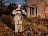 5.7ft Standing Balloon Clown Halloween Decor with Red Flashing Eyes, Vibration & Clown Sound, 56630086