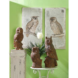 Set of 2 Lilith Owl Prints with Distressed Look, Rectangle Animal Hanging Wall Art 39.5x20" W2078P155210