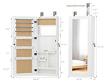 Solid Wood Jewelry Armoire Organizer Cabinet with Full-Length Mirror, 47.5x14.3 in Wall-Mounted W2640P454224