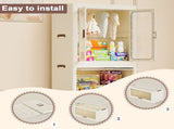 Portable Wardrobe Closet Storage Organizer for Clothes,Clothes Dresser, Magnetic Doors with 4 Cubes 68589132