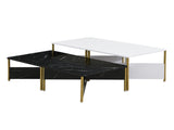 Modern Nesting Coffee Tables Set of 4 -Mid Century Modern Square Living Room Table, Free Adjustable N770P309785B