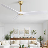 ZUN 60 Inch Modern ABS Ceiling Fan With 6 Speed Smart Remote Control Reversible DC Motor For Bedroom W882P254258