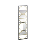 ZUN 47.2" Eclectic Styling Metal Beaded Black Wall Mirror with Contemporary Design for Bedroom,Liveroom W2078124372