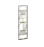 ZUN 47.2" Eclectic Styling Metal Beaded Black Wall Mirror with Contemporary Design for Bedroom,Liveroom W2078124372