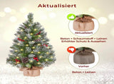 Set of 2 3FT Frosted Tabletop Christmas Trees with Warm White LED Lights, Pinecones & Berries, Green 05830134