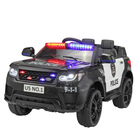 ZUN 12V Kid Ride on Police Car with Parental Remote Control, Battery Powered Electric Truck with Siren, W2181137526