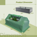 ZUN 8x4x2ft Galvanized Raised Garden Bed with Cover Metal Planter Box Kit, w/ 2 Large Screen Windows W1212P145266