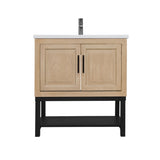 32" Bathroom Vanity White Ceramic Sink & Hot and Cold Faucet , Freestanding Bathroom Cabinet W688P224389