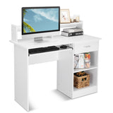 ZUN General Style Modern E1 15MM Chipboard Computer Desk White 79137938