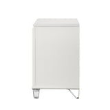 Glamorous Pearl White Finish Nightstand with Drawers Storage Durable Acrylic Legs Wooden Modern B2741P324365