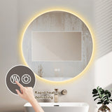 ZUN 32'' LED Round LED Bathroom Mirror with Lights-Wall Mount Vanity, Anti-Fog, 3 Color Temperature W2709P242511