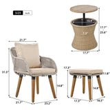 K&K 5 Pieces Patio Furniture Chair Sets, Patio Conversation Set With Wicker Cool Bar Table, WF324995AAZ