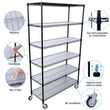 ZUN 6 Tier 6000lbs Capacity NSF Metal Shelf Wire Shelving Unit, Heavy Duty Adjustable Storage Rack with 53628851